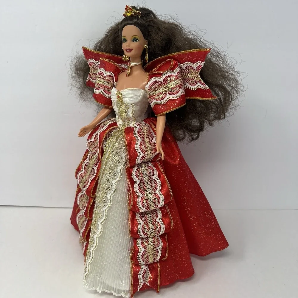 Vtg Barbie Doll Happy Holidays Special Edition in Original Red‎ Outfit Gown